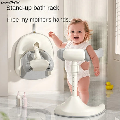 Adjustable Baby Shower Rack - Foldable Anti-Slip Bath Caddy for Infants, Secure Bathtub Organizer with Drainage Holes